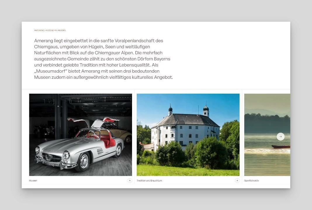 Zenznhof project website: reference projects