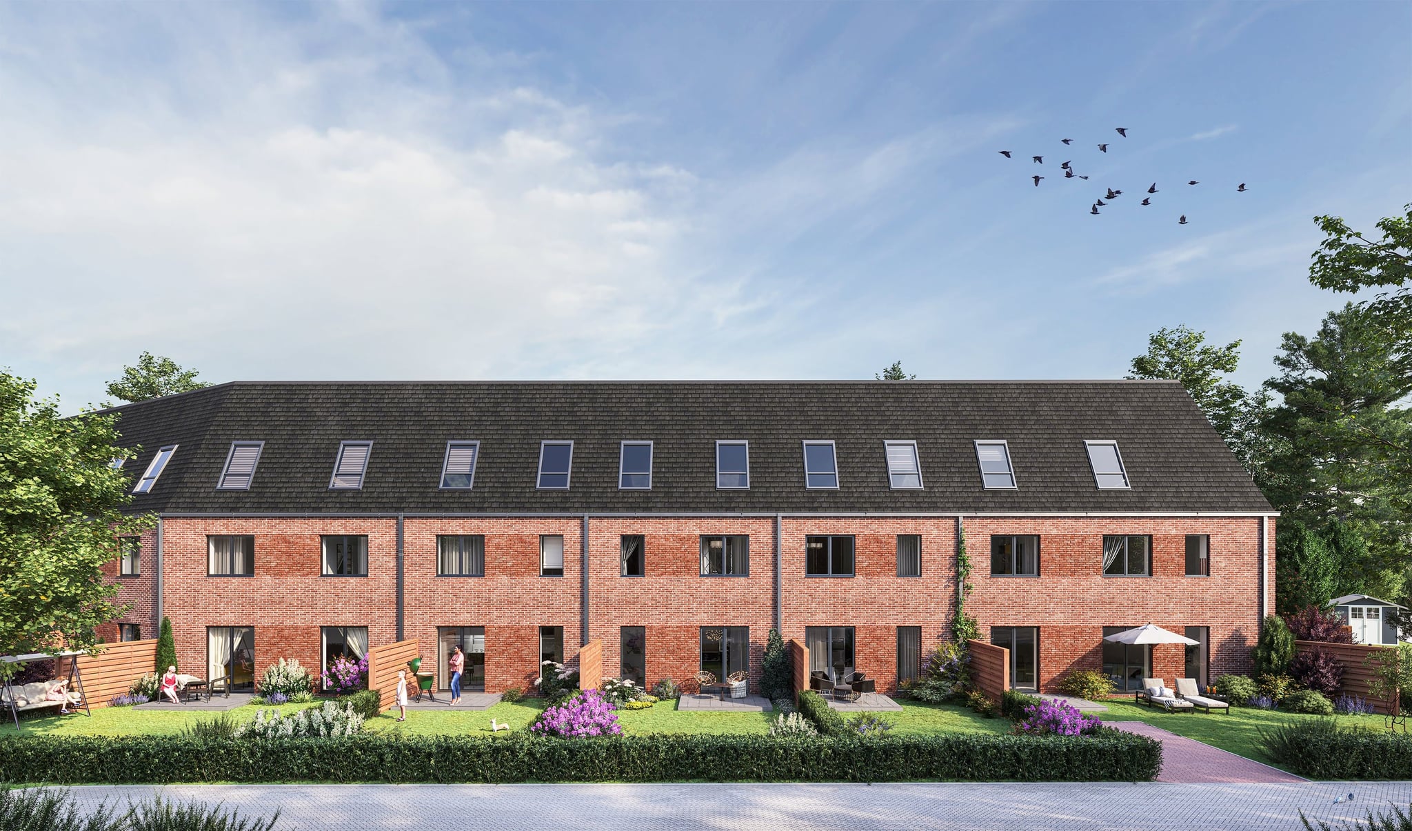 3D Architectural Visualization of townhouses with the private parking in Norderstedt Germany 3D Architectural Visualization of townhouses with the private parking in Norderstedt Germany