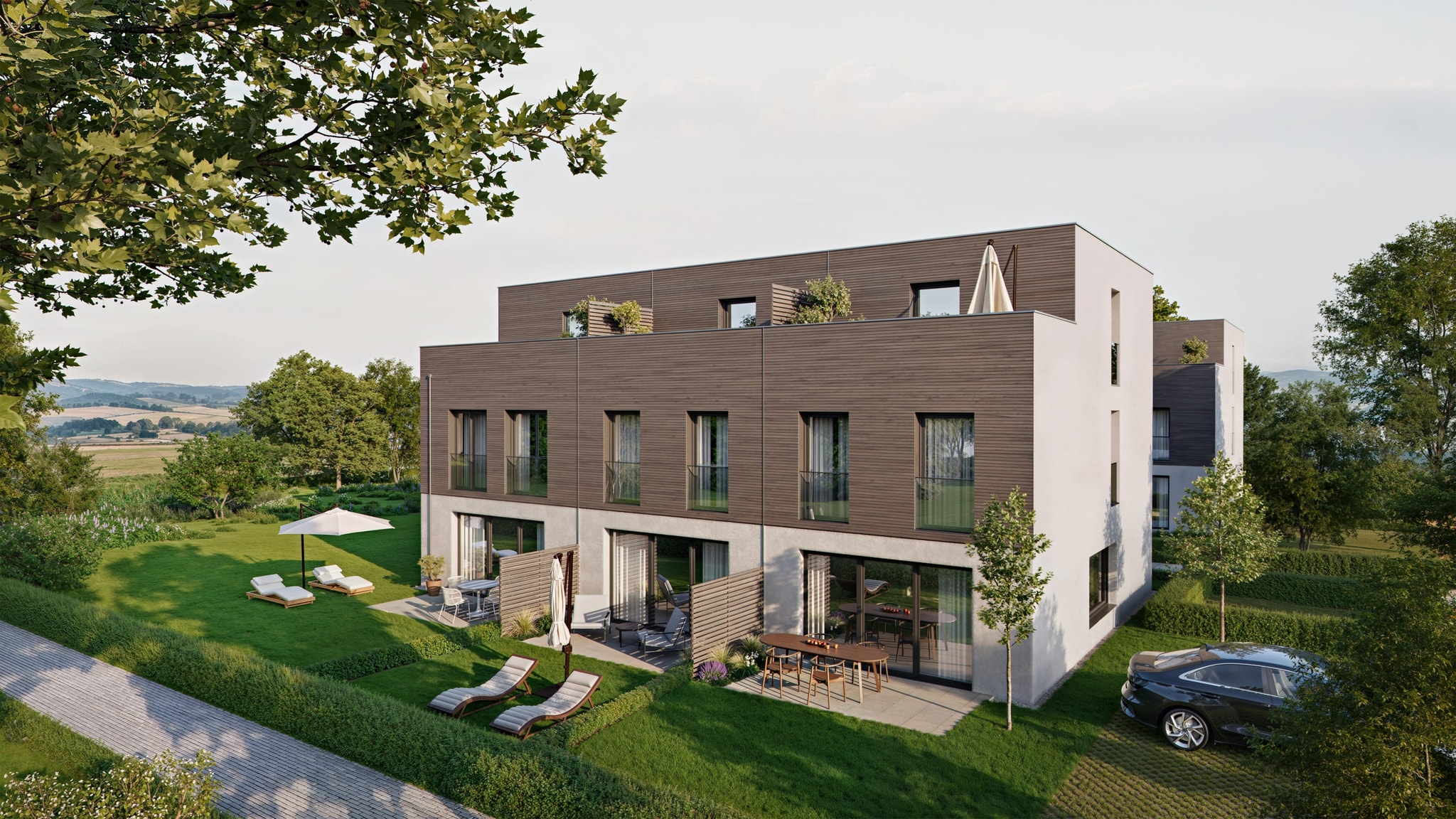 Reihenhäuser: exterior visualization 01