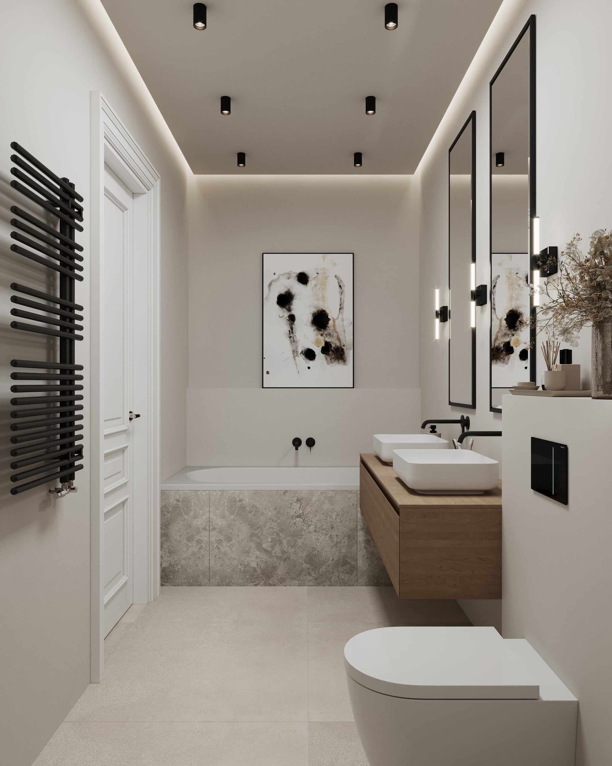 3D Interior Visualization of renovation of bathroom in old building apartment, Hamburg Germany 3D Interior Visualization of renovation of bathroom in old building apartment, Hamburg Germany