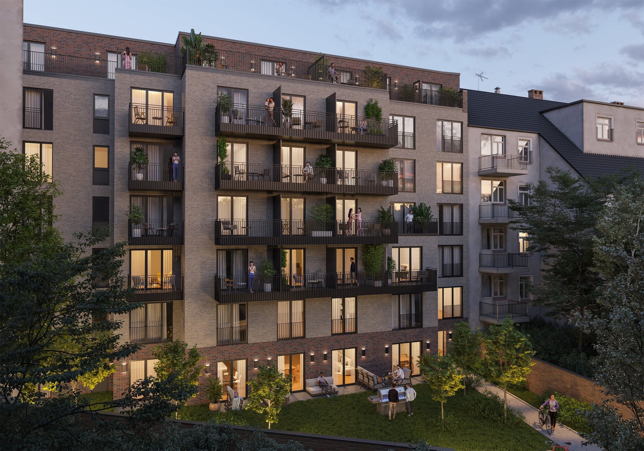 3D Exterior Visualization of multi family house with a courtyard in Hamburg Eimsbüttel Germany 3D Exterior Visualization of multi family house with a courtyard in Hamburg Eimsbüttel Germany