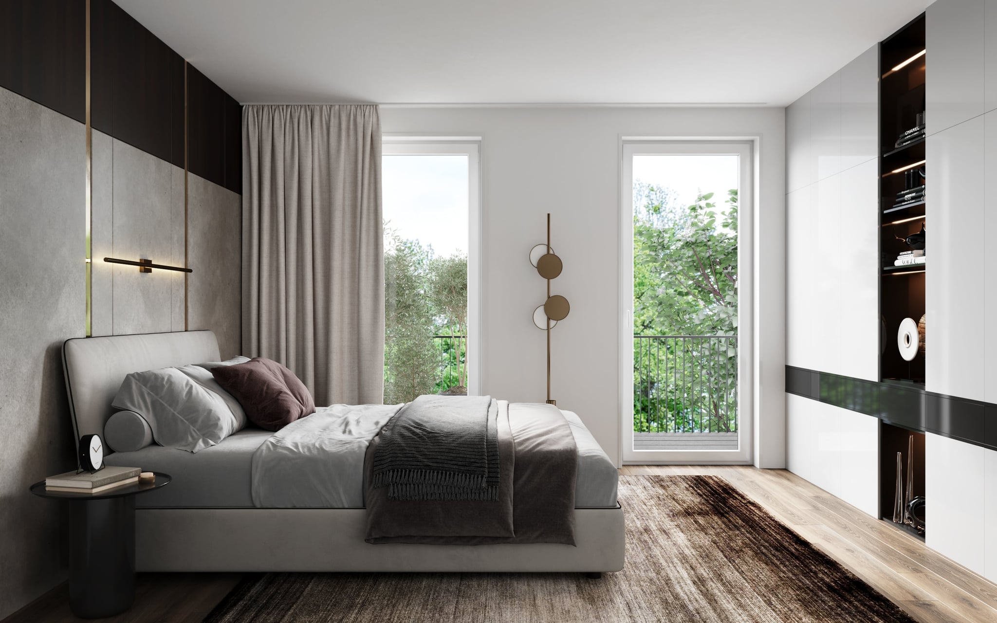3D Architektur Innenvisualisierung eines Schlafzimmers in München, Deutschland 3D Architektur Innenvisualisierung eines Schlafzimmers in München, Deutschland