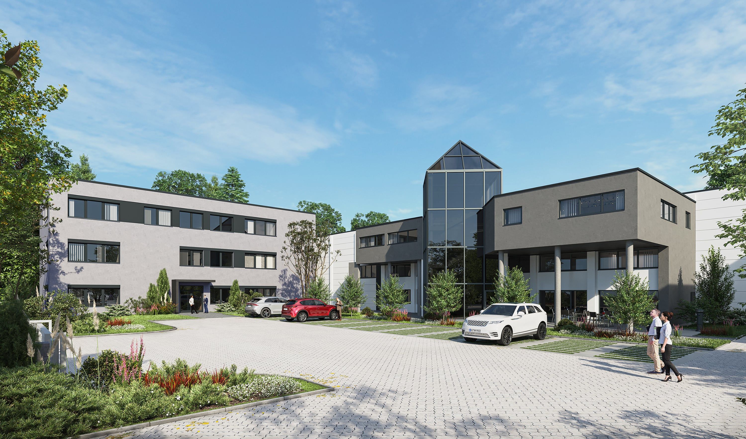 3D Architekturvisualisierung der Renovierung des Bürogebäudes mit mehreren Lagerflächen in Lemgo, Deutschland 3D Architekturvisualisierung der Renovierung des Bürogebäudes mit mehreren Lagerflächen in Lemgo, Deutschland