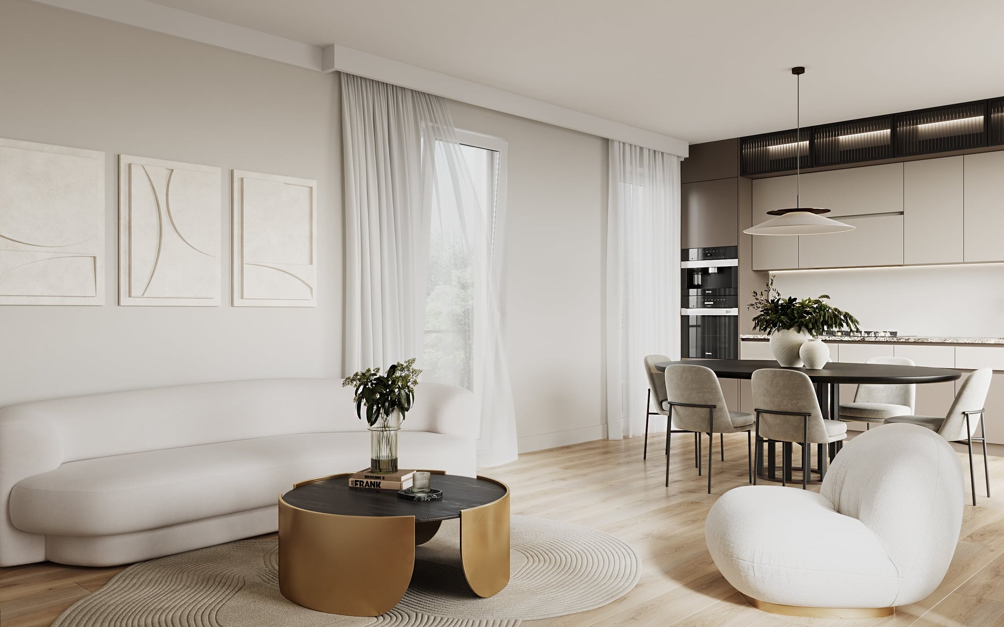 3D Architectural Interior Visualization living room with dining room and kitchen Hamburg Germany 3D Architectural Interior Visualization living room with dining room and kitchen Hamburg Germany