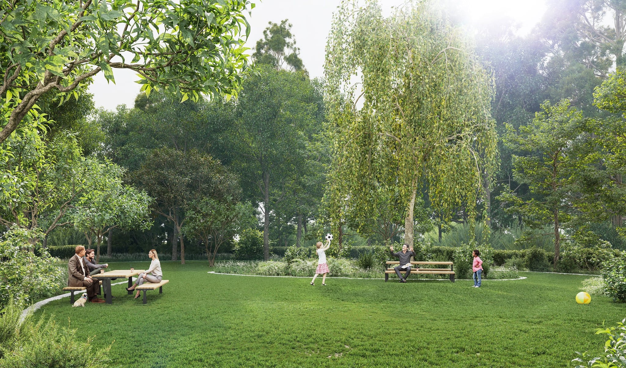 3D Visualisierung des Gemeinschaft Gartens im Neubauprojekt in Hamburg Schnelsen, Deutschland 3D Visualisierung des Gemeinschaft Gartens im Neubauprojekt in Hamburg Schnelsen, Deutschland