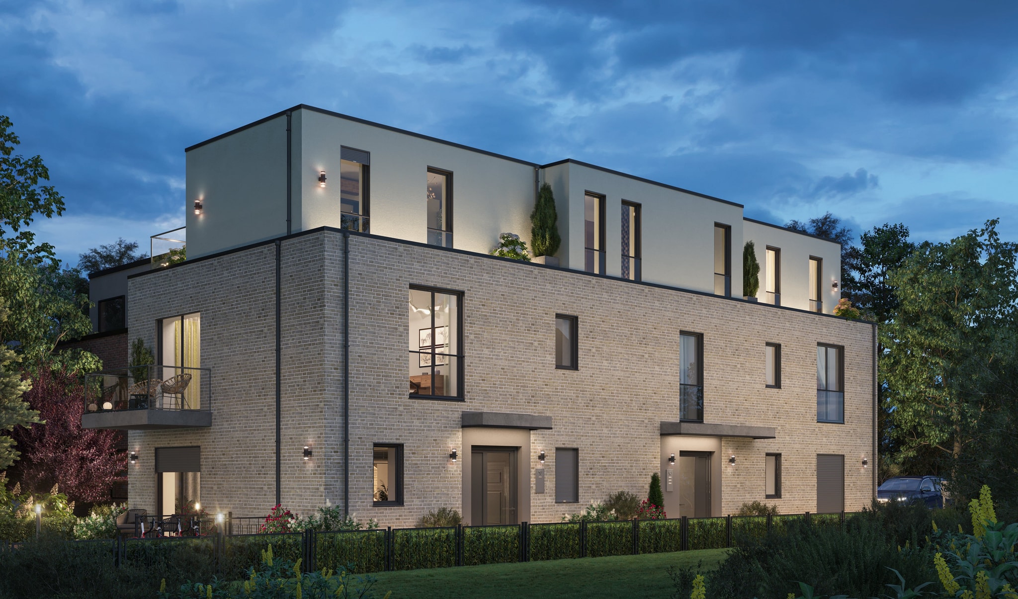 3D Exterior Visualization multi family house Hamburg Germany