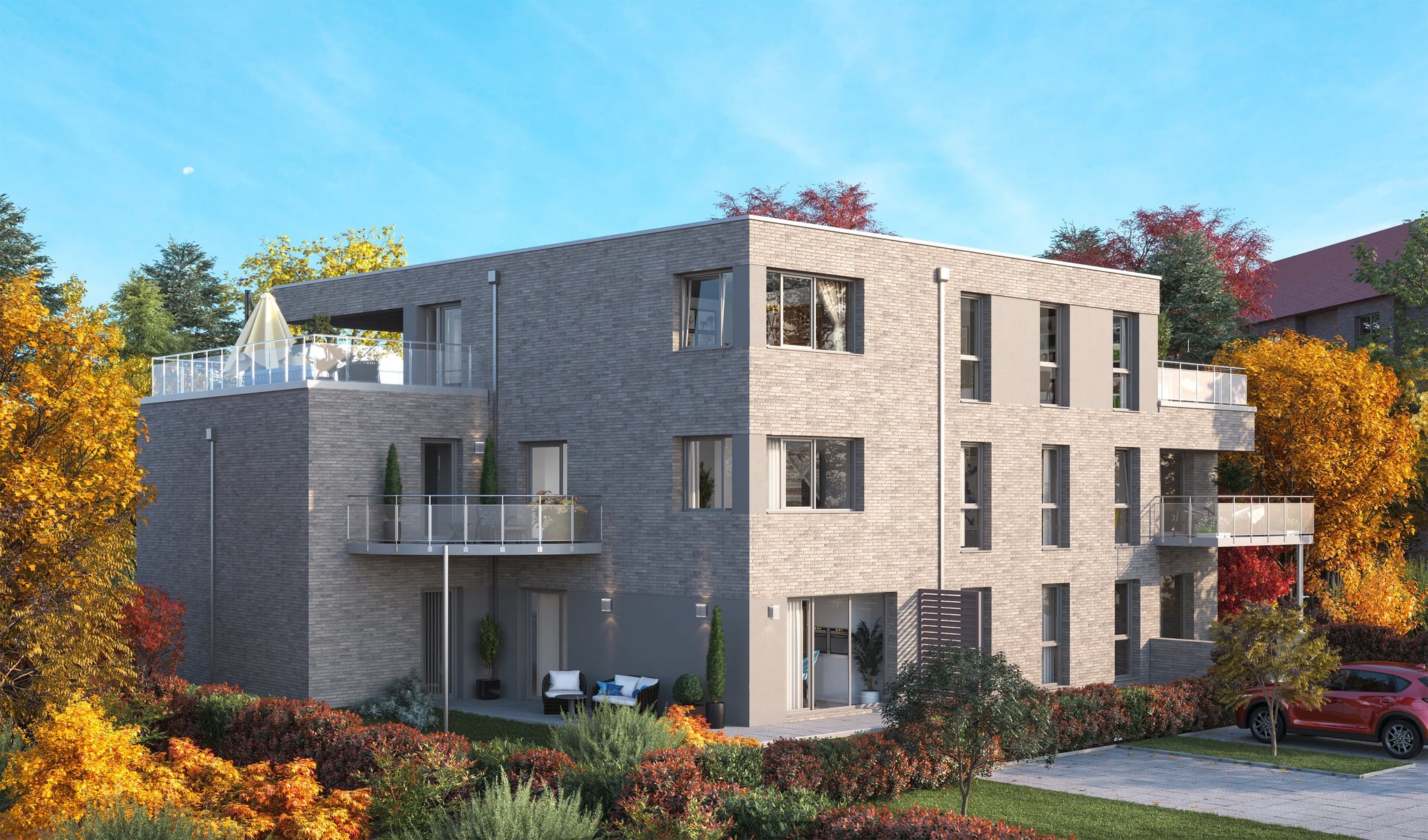 3D Architekturvisualisierung eines Neubau Mehrfamilienhauses in Grothwisch Hamburg, Deutschland 3D Architekturvisualisierung eines Neubau Mehrfamilienhauses in Grothwisch Hamburg, Deutschland
