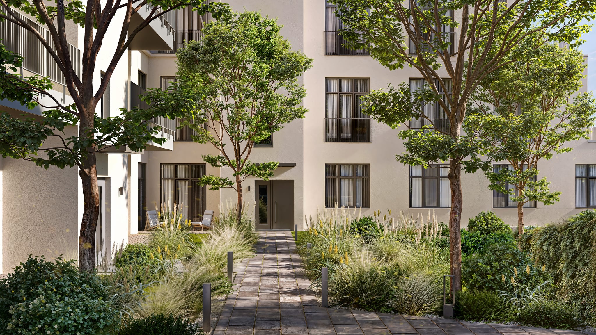 Photorealistic 3D visualization of the restored multifamily housing building in Kreuzgasse, Cottbus Photorealistic 3D visualization of the restored multifamily housing building in Kreuzgasse, Cottbus
