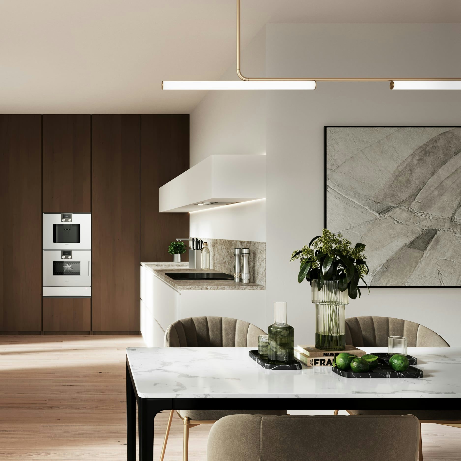 3D Innenraum Visualisierung Küche mit Esszimmer Stuttgart Deutschland