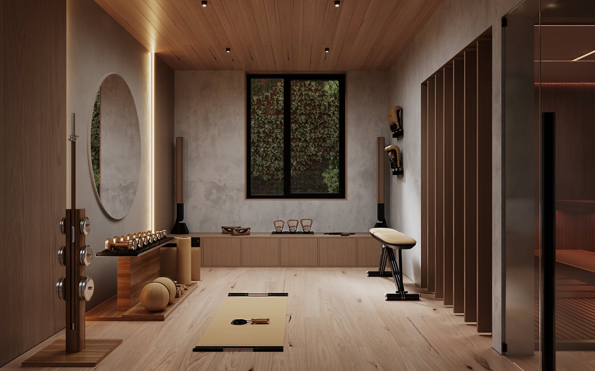 3D Architectural Visualization of private Gym with sauna in one family house Berlin, Germnay 3D Architectural Visualization of private Gym with sauna in one family house Berlin, Germnay