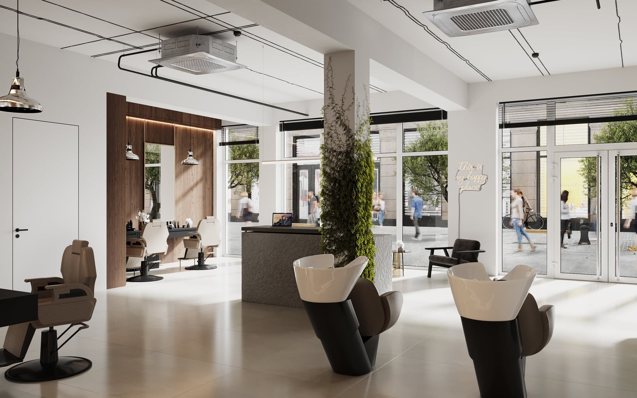 3D Interior Visualization of the business space proposal in Hilden, Germany 3D Interior Visualization of the business space proposal in Hilden, Germany