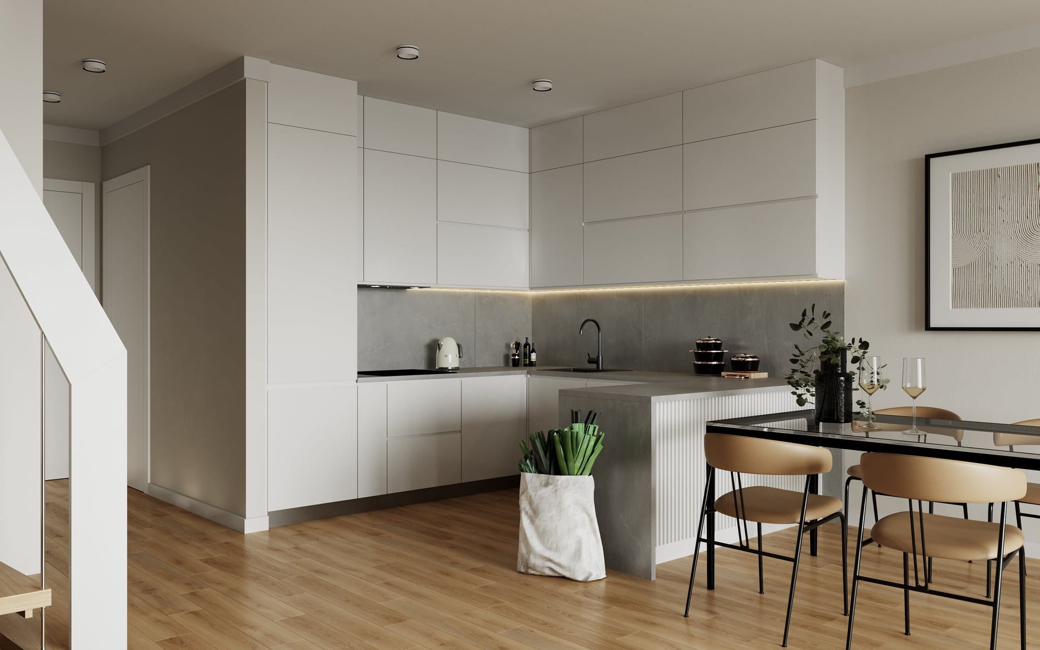 3D Visualization od kitchen with dining area in Norderstedt Germany 3D Visualization od kitchen with dining area in Norderstedt Germany