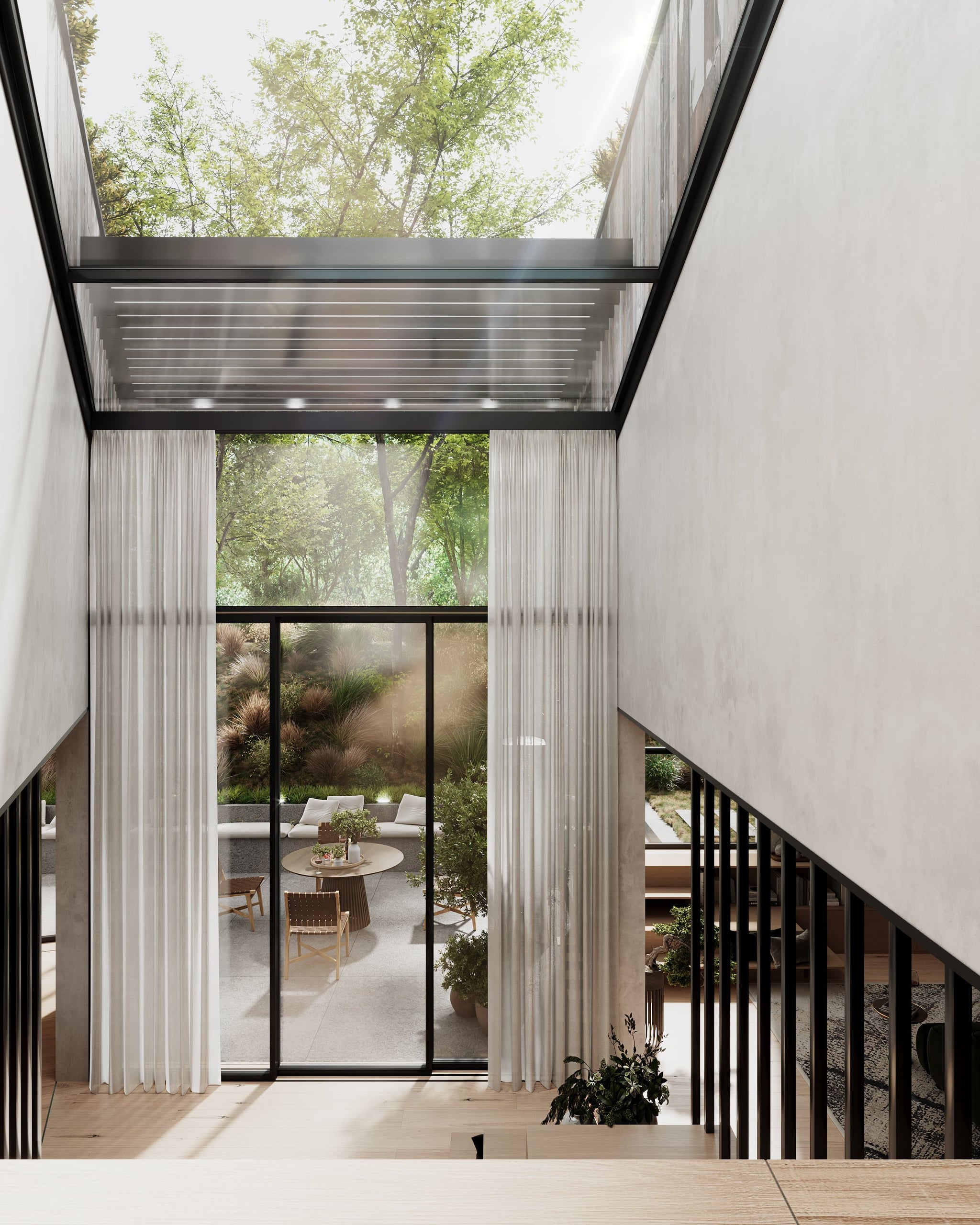 3D Interior architectural Visualization of staircase and terrace in private house Berlin, Germnay 3D Interior architectural Visualization of staircase and terrace in private house Berlin, Germnay