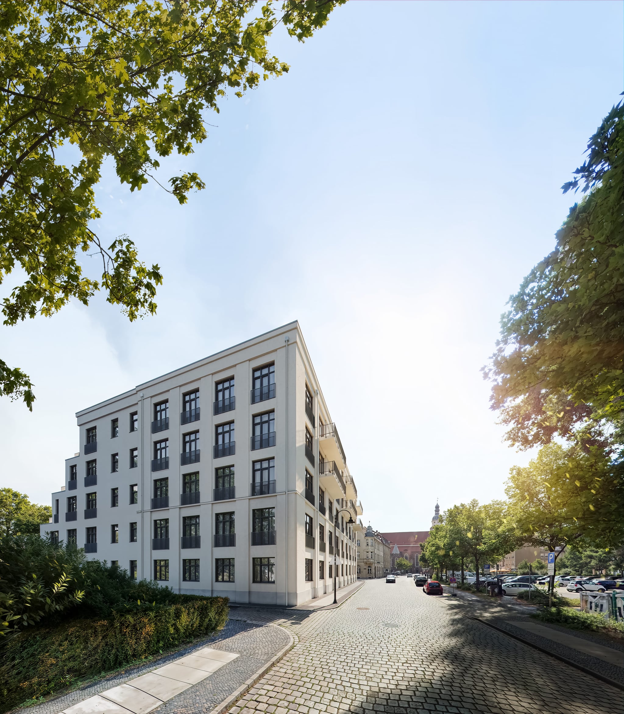 Photorealistic 3D visualization of the restored multifamily housing building in Kreuzgasse, Cottbus Photorealistic 3D visualization of the restored multifamily housing building in Kreuzgasse, Cottbus