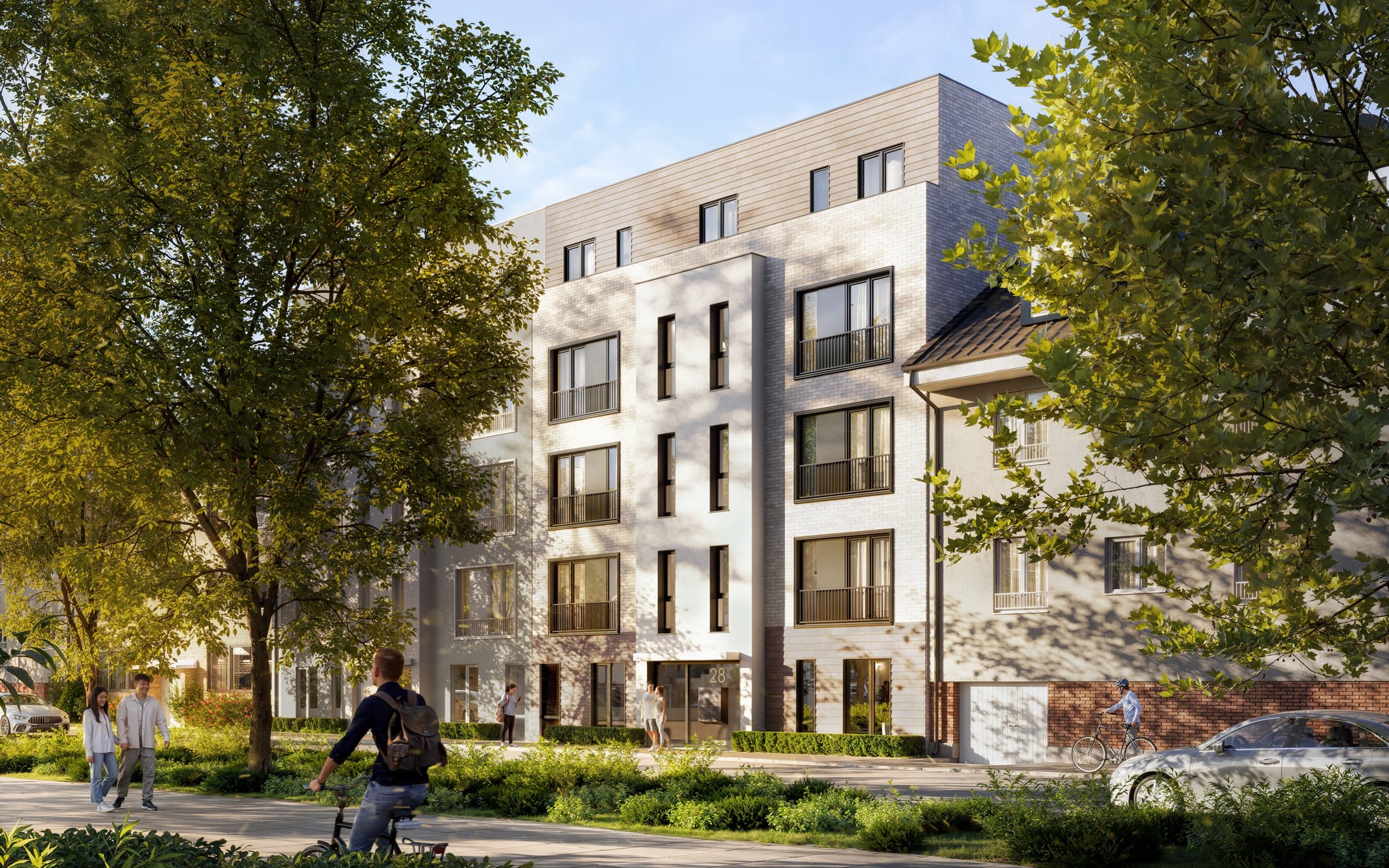 Abendansicht der Lutteroth Lofts mit beleuchteten Fenstern, die die Architektur des Gebäudes hervorheben. Abendansicht der Lutteroth Lofts mit beleuchteten Fenstern, die die Architektur des Gebäudes hervorheben.