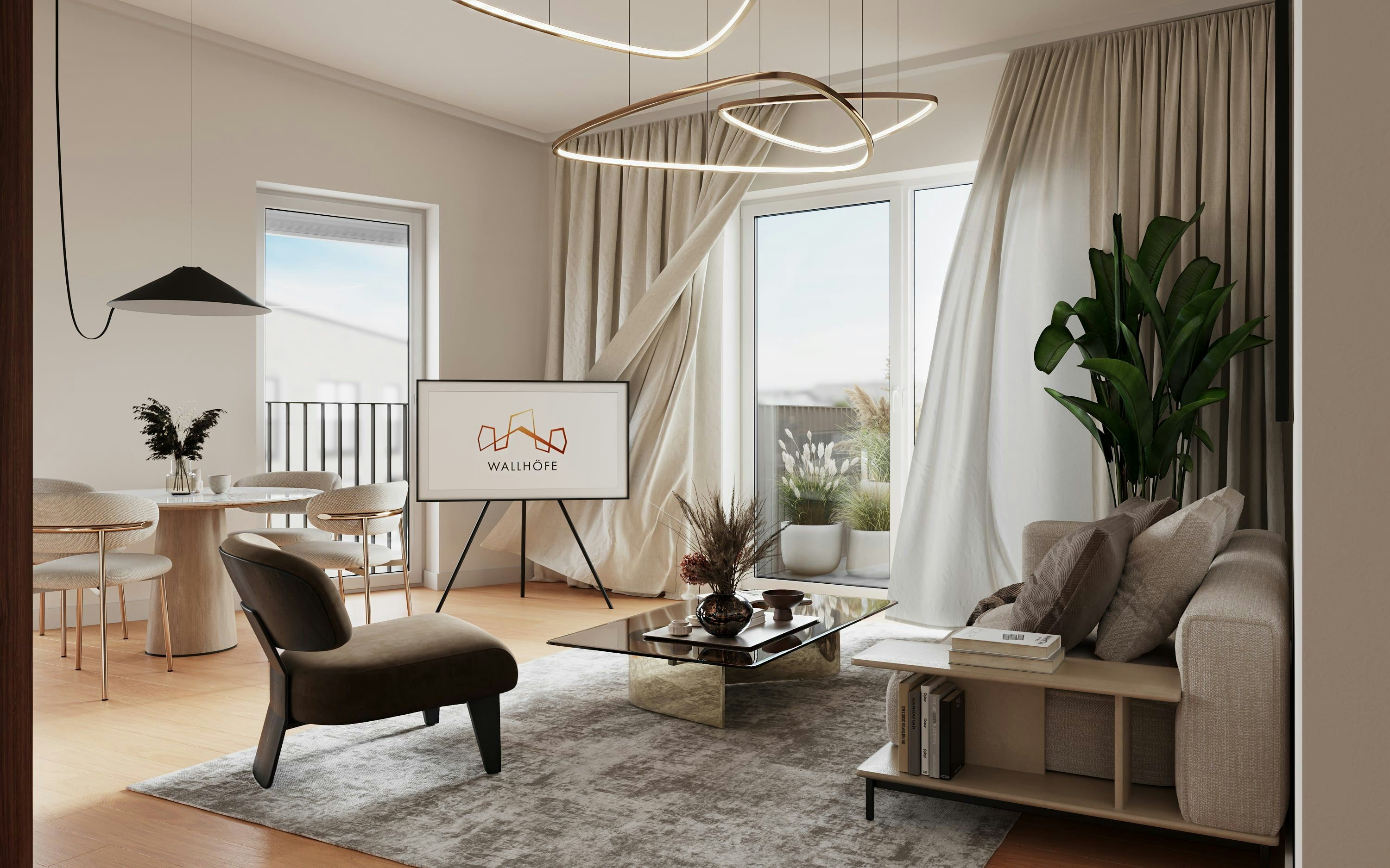 3D Interior visualization living room Ratingen Germany